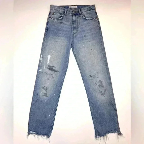 Zara Womens Premium Denim Collection High Rise Jeans Size 2 - Picture 1 of 10